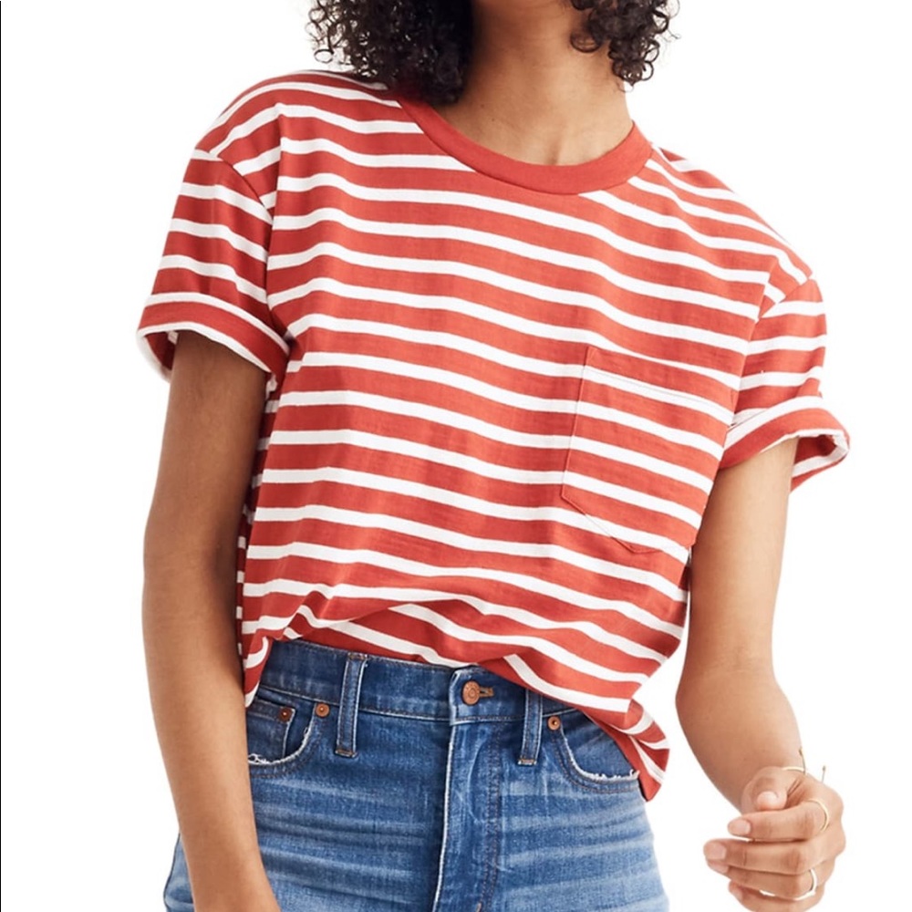 Madewell Red Striped Tee